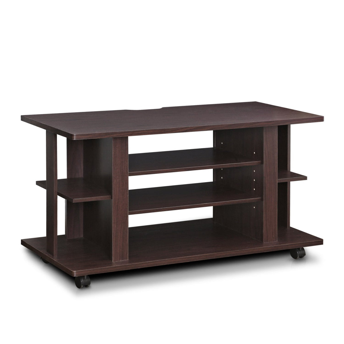 Furinno Indo 4-Tier Low Rise Tatami Tv Stands With Casters, Espresso