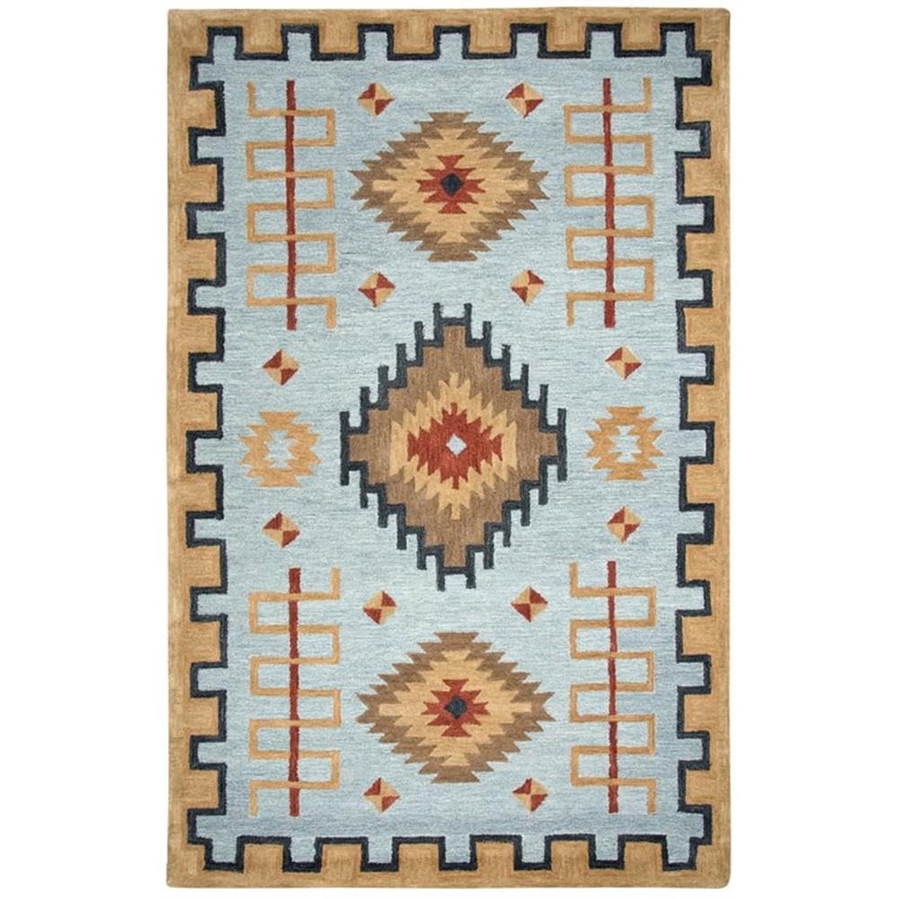 Alora Decor Durango 5' X 8' Southwest/Tribal Lt. Blue/Multi Hand-Tufted Area Rug