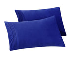 Elegant Comfort Solid Pillowcases 1500 Thread Count Egyptian Quality - Easy Care, Smooth Weave, Wrinkle And Stain Resistant, Easy Slip-On, 2-Piece Set, King Pillowcase, Royal Blue