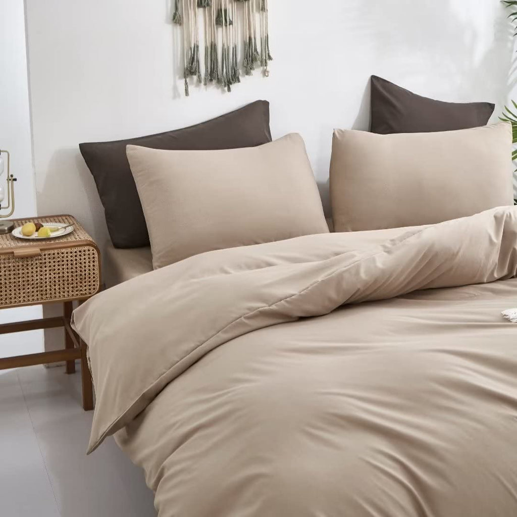 Clothknow Khaki Comforter Set California King Champange Bedding Comforter Sets King Taupe Comforter Light Brown Bed Comforter Sets Beige Bedding Comforter Soft Lightweight Comforter