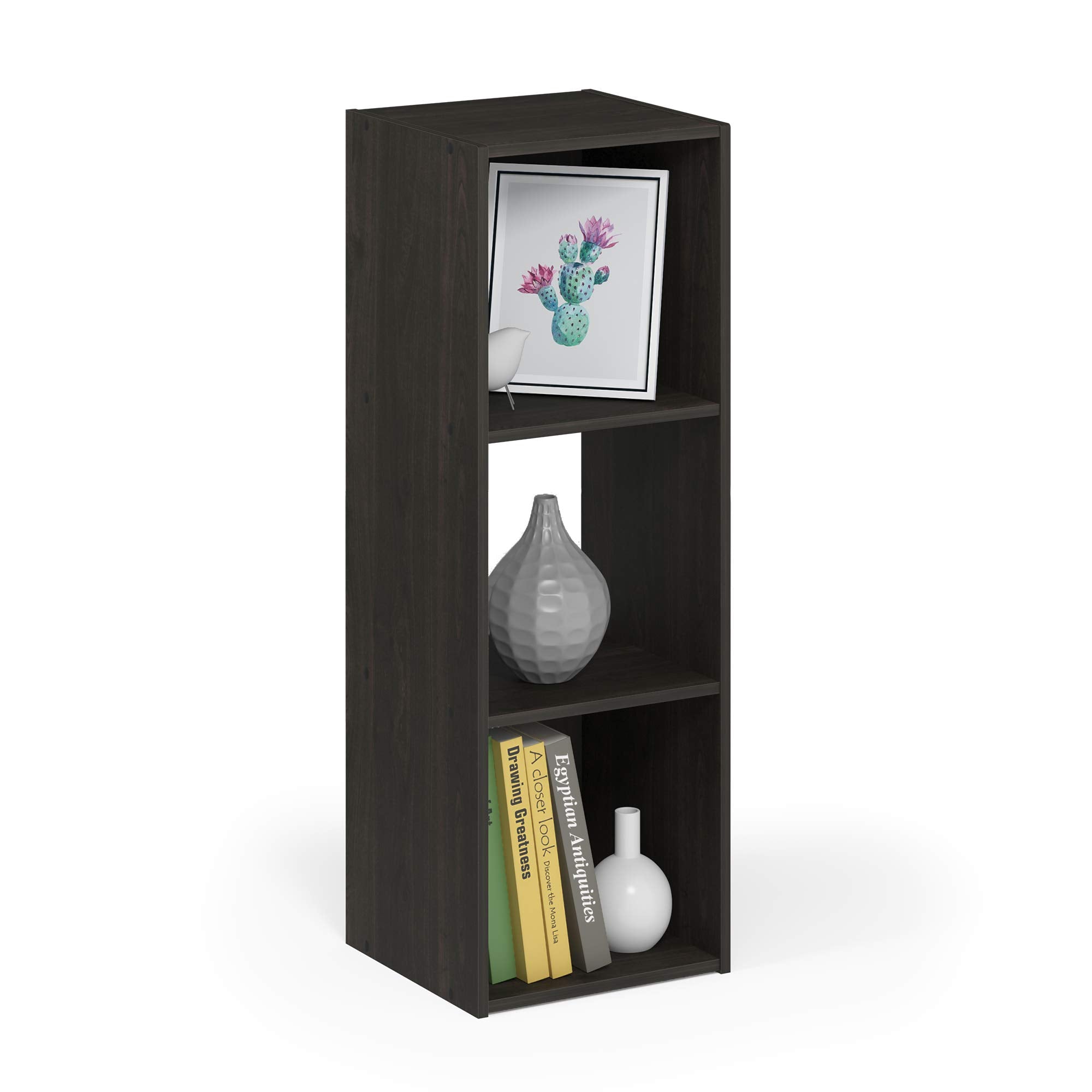 Furinno Pelli Cubic Storage Cabinet, 3x1, Espresso