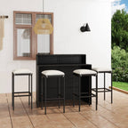 vidaXL Patio Bar Set 5 Piece, Bar Stool for Outdoor Garden Backyard, Bistro Set with Cushions, Bar Table, Farmhouse Modern Style, Black