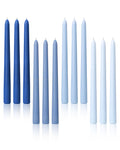 Viyffo 10 Inch Taper Candles Blue Set of 12 Unscented, Dripless, Smokeless Long Tall Tapered Candlesticks Wedding Home Decor Din