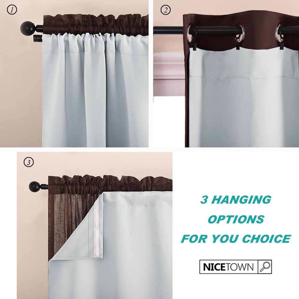 Nicetown Black Out Window Curtain Liner - Thermal Insulated Blackout Drape Liners For 84 Inch Curtains, Blackout Curtain Liners