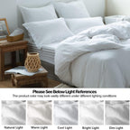Simple&Opulence 100% Linen Duvet Cover Set, 3 Pcs Pure Natural French Flax White Duvet Cover King Size, Breathable Soft Comfy Li