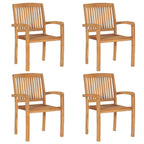 vidaXL Solid Wood Teak Patio Dining Set 5 Piece Garden Outdoor Terrace Balcony Dining Dinner Dinette Table and Chair Seat Seating Furniture