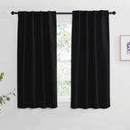 NICETOWN Halloween Blackout Curtains Window Panel Drapes - (Black Color) W34 x L54, Double Panels, Home Decoration Light Blockin
