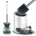 Vasg Toilet Brush And Holder Kit, Soft Silicone Bristle Toilet Brush With Diatom Mud Pad And Tweezers, Removable Water Drawer, E