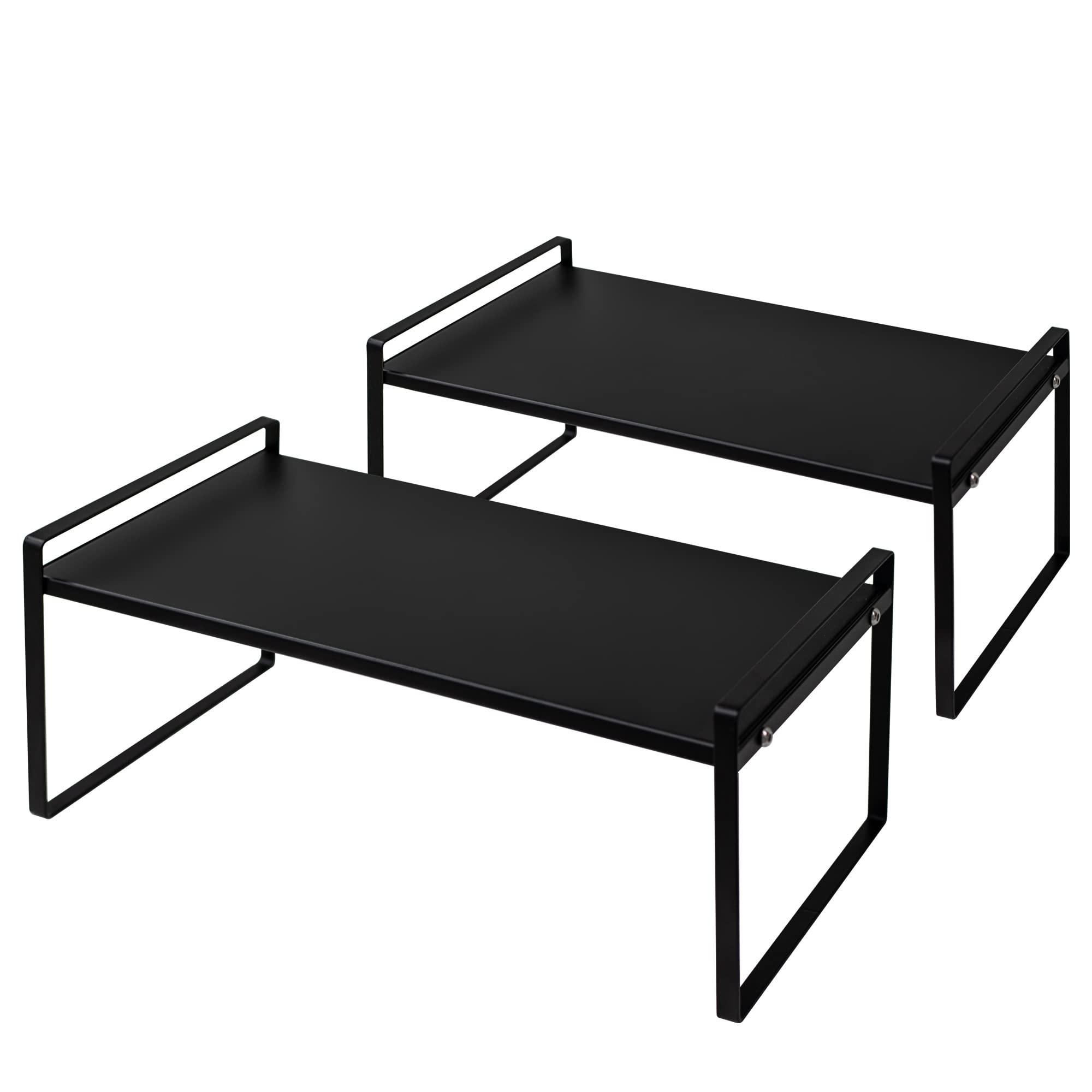 Nxconsu 2Pack Cabinet Shelves Stackable Shelf Organizer Rack Riser for Kitchen Cabinet Pantry Cupboard Counter Countertop Home O