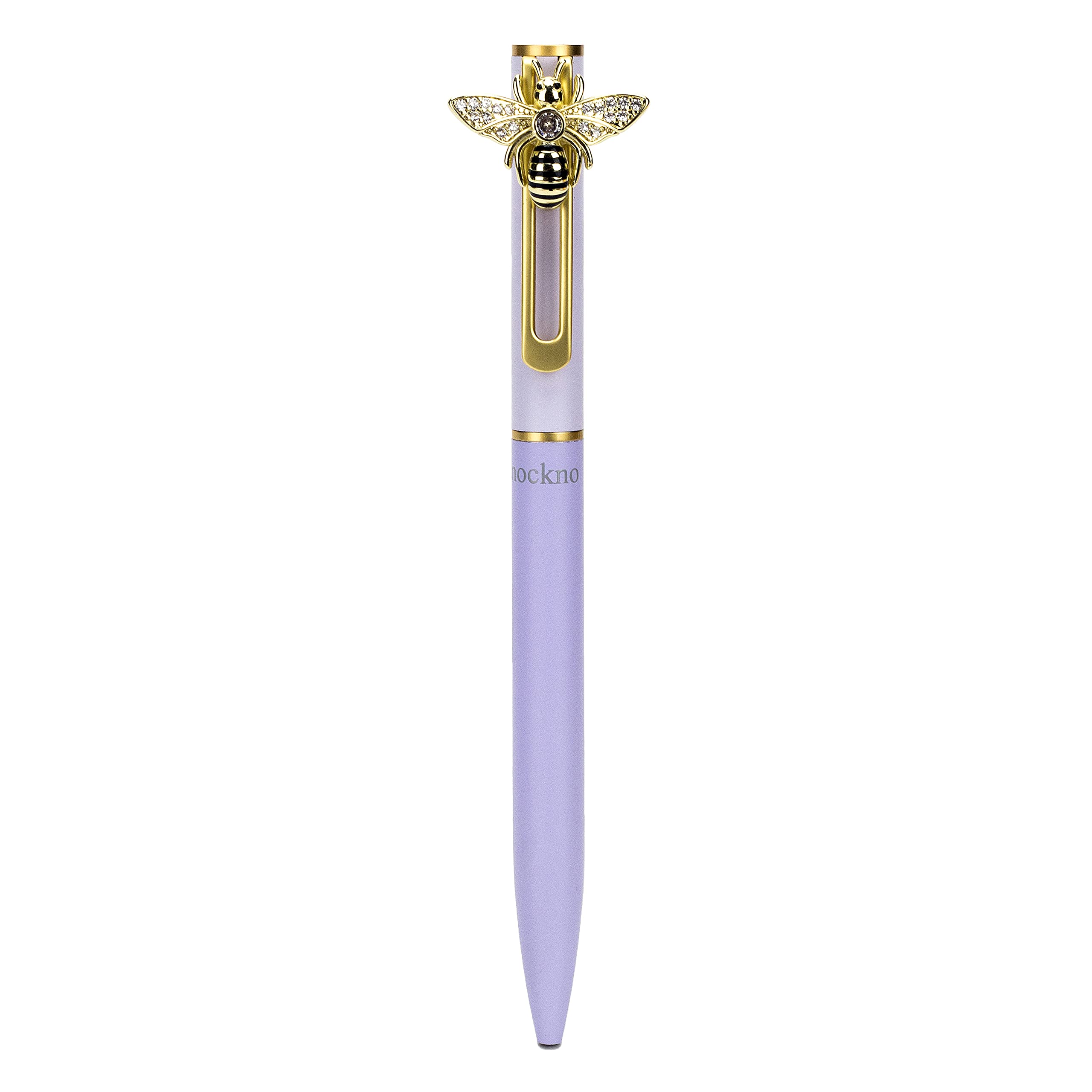 knockno Bee Purple Metal Black Gel Ink Pen, Unique & Fun Magnet Cute Ornament Pen for Journaling, Writing, Drawing, Office, Home