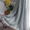 Colorbird Curtains For Living Room 2 Panels Set, Linen Curtains 84 Inches Long, Grey Blue Boho Bedroom Room Darkening Curtains &