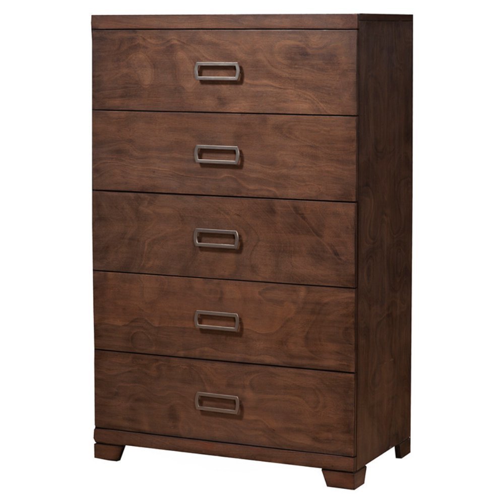 Alpine Furniture Savannah 5 Drawer Chest Pecan