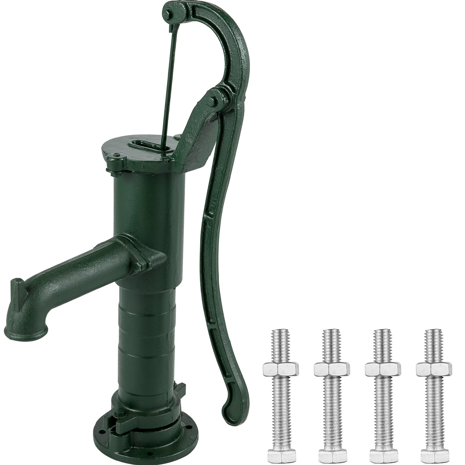 Vevor Antique Hand Pitcher Pump - 14.6 X 5.9 X 26 Inches, Green Cast Iron W/Handle For Home Yard Ponds Garden