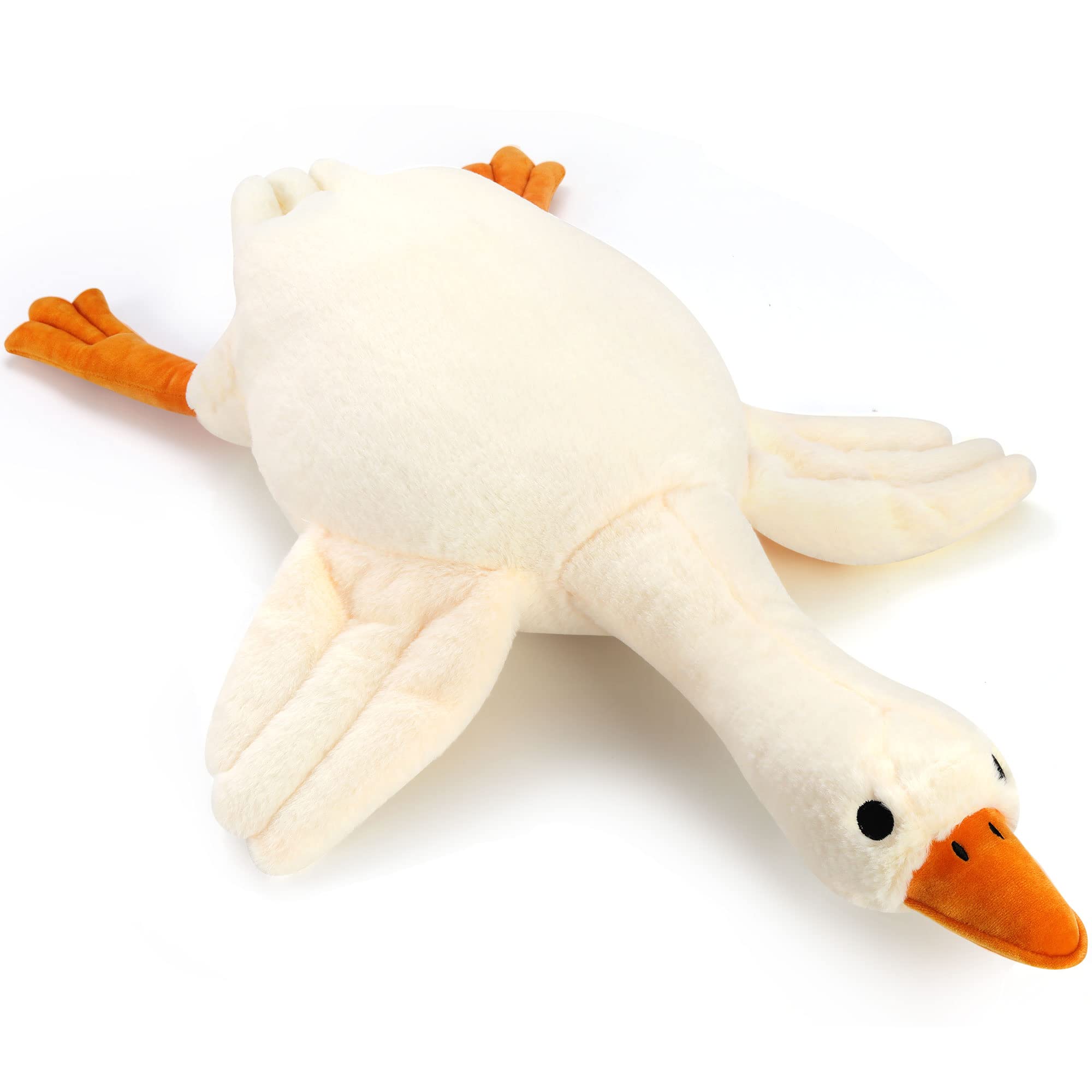 Qpewep 30 ' Goose Stuffed Animal Weighted Plush Toy 3.2Ibs White Swan Throw Soft Plush Sleeping Pillow Stuffed Animal Toys For