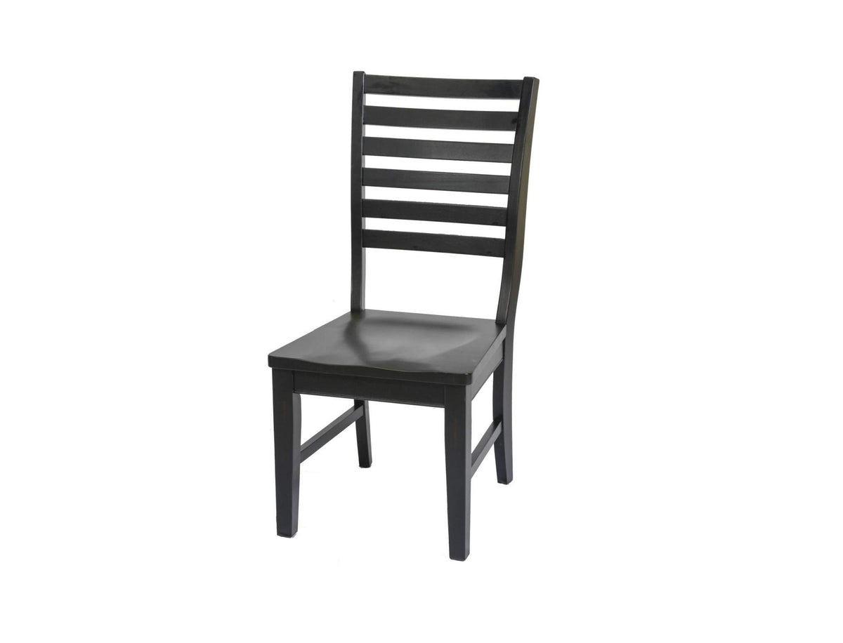 HomeRoots Classic Ladder Back Black Hardwood Dining or Side Chair