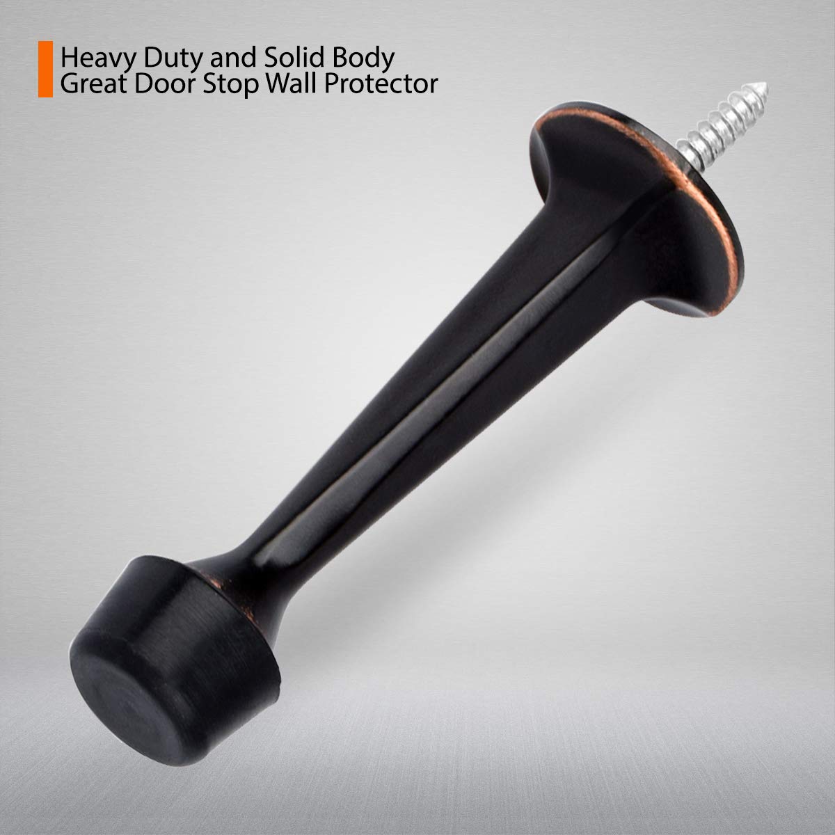 Kovosch 16 Pack Solid Rigid Door Stops - Heavy Duty Door Stoppers Wall Protector With Soft Rubber Tips, Oil Rubbed Bronze