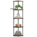 SONGMICS HOME Superfast Toolless Assembly, Corner Shelf, 5-Tier Corner Standing Shelf, Corner Shelf Stand, Living Room, Bedroom,