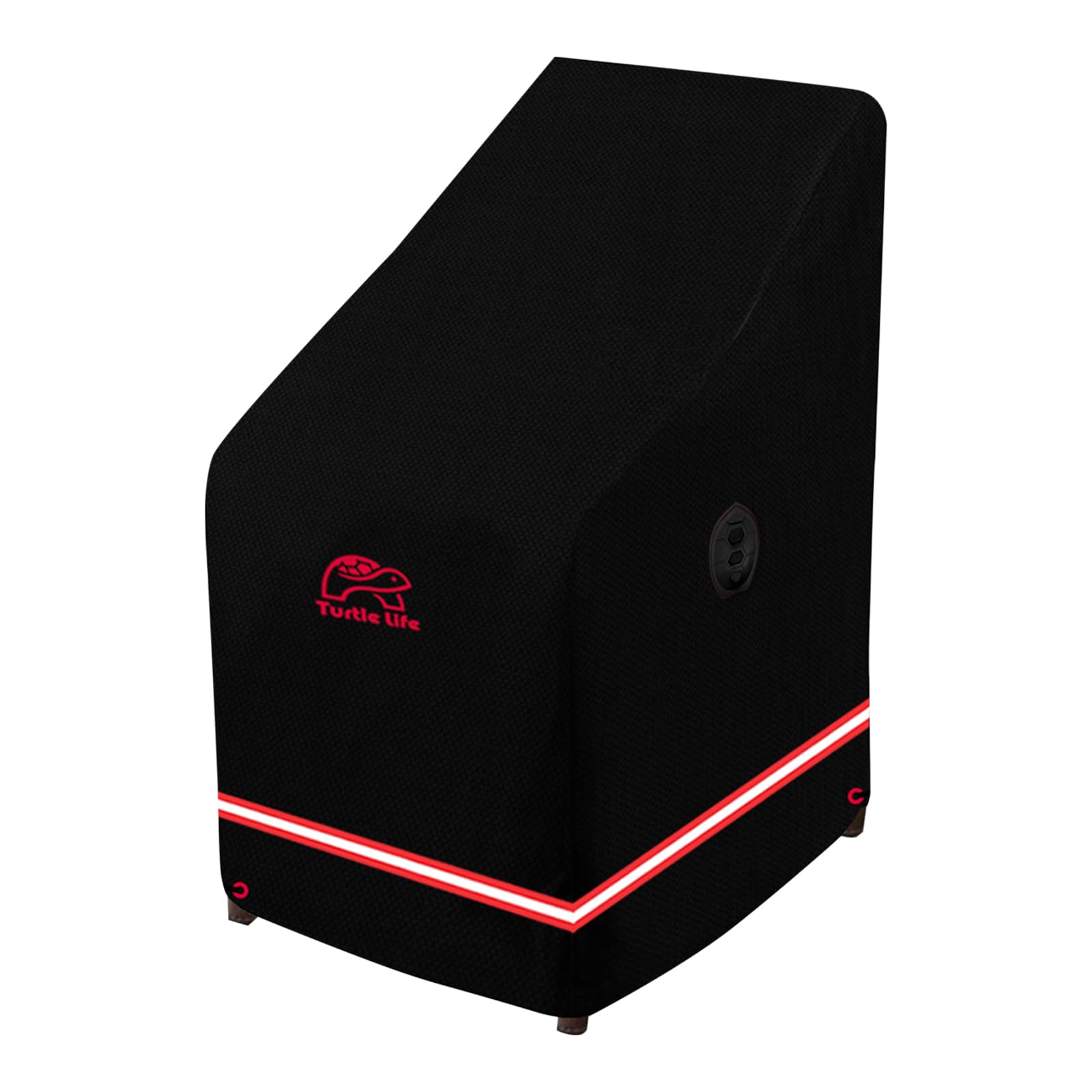 Turtle Life Patio Stackable Chair Cover, Heavy Duty Waterproof Outdoor Furniture Stacking 6-12 Chairs Covers, Anti-Fading Cover For Bar Stool Chair, Black, 30' W X 36' D X 45' H