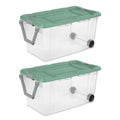 Ratoyal 160 Quart Extra Large Wheeled Storage Boxes 2 Pack, Clear Plastic Bins with Latching Lids, Durable Rolling Containers fo