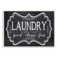 Stupell Home D  cor Laundry Good Clean Fun Chalk Look Wall Plaque Art, 10 x 0.5 x 15, Proudly Made in USA