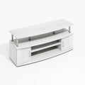 Furinno Jaya Large Entertainment Center Hold up to 55-in TV, White Wood, Stainless Steel Tubes