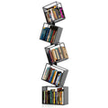 YTDnova 5Tier Metal Bookshelf  Modern Geometric Narrow Bookcase with Matte Black Finish, Tall Storage Organizer Display Shelf 