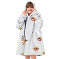 American Trends Blanket Hoodie For Girls Wearable Blanket For Kids Oversized Hoodie Sherpa Hooded Sweatshirt Solth New