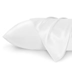 Bedsure Satin Pillowcase For Hair And Skin Queen - Pure White Silky Pillowcase - Set Of 2 With Envelope Closure, Similar To Silk