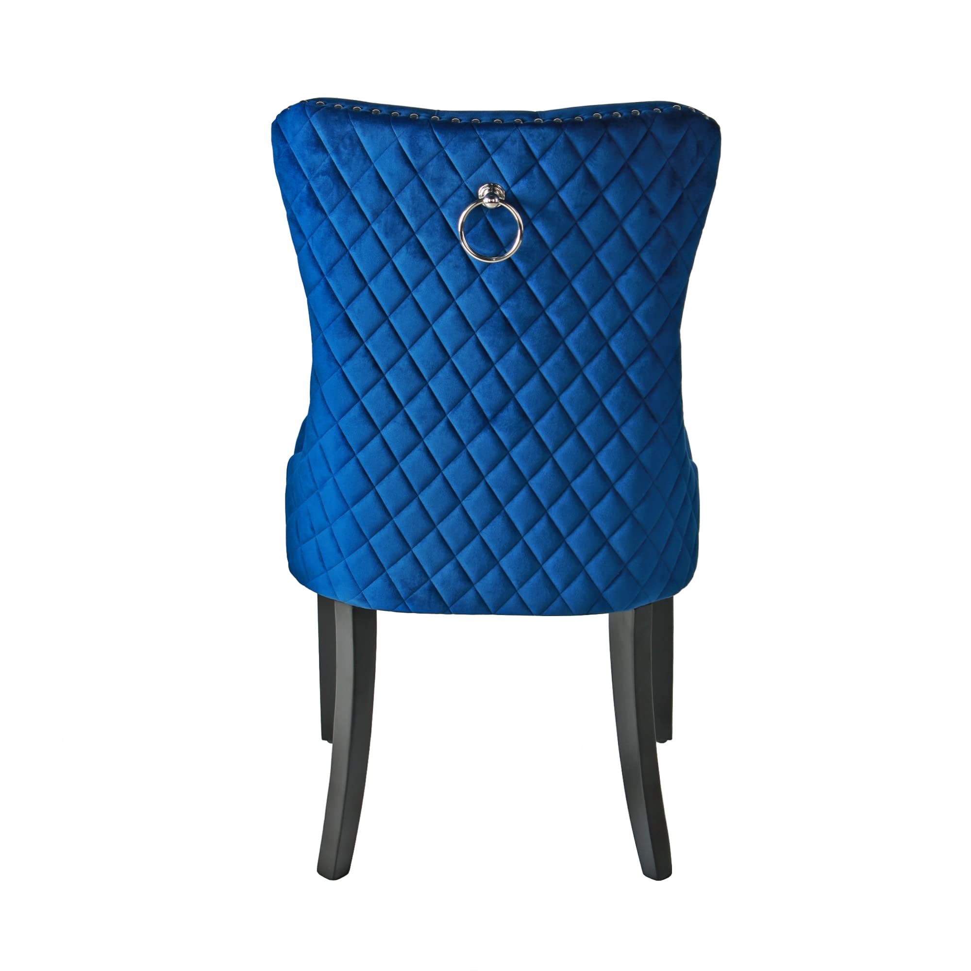 Better Home Products Sofia Velvet Upholstered Tufted Dining Chair Set in Blue