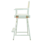Casual Home 24" Director'S Chair White Frame With Wheat Canvas, Counter Height