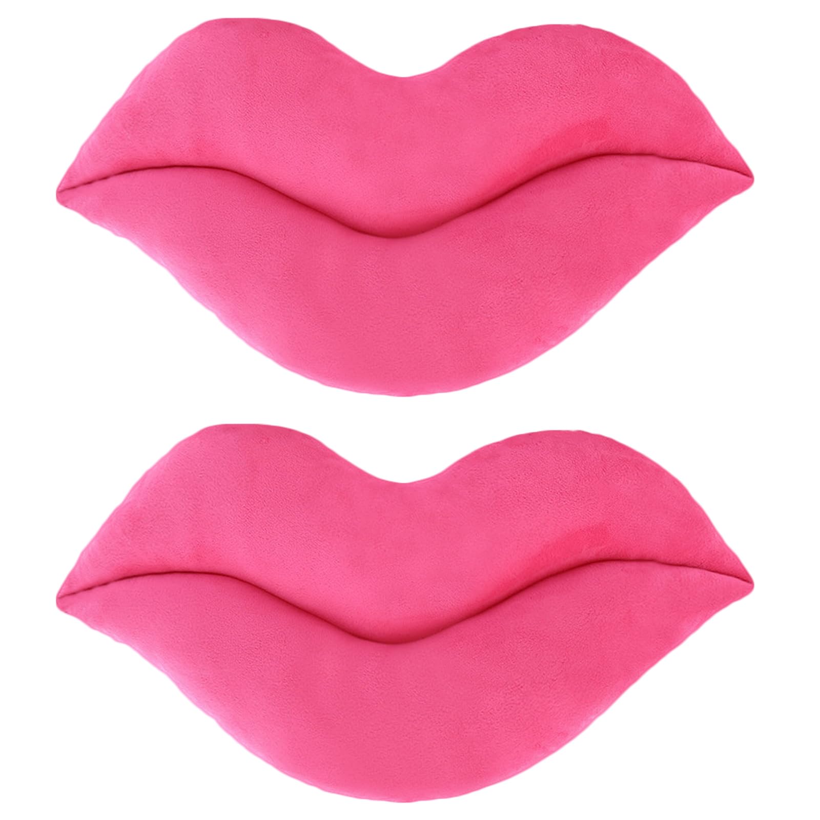 Zhidiloveyou 2Pcs 11 ' Lip Plush Pink Small Decor Pillow Cute Hug Toy Soft Lip Shaped Cushion