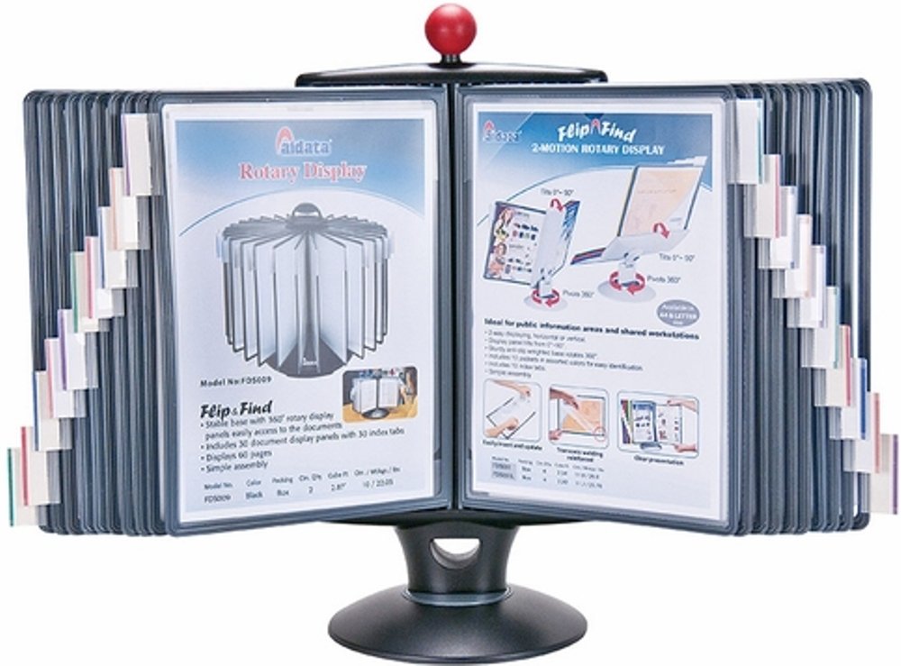 Aidata IFS002L InfoStation II Reference Organizer, 40 Anti-glare Display Panels, 40 Index Tabs, Up to 80 Pages of Reference Documents