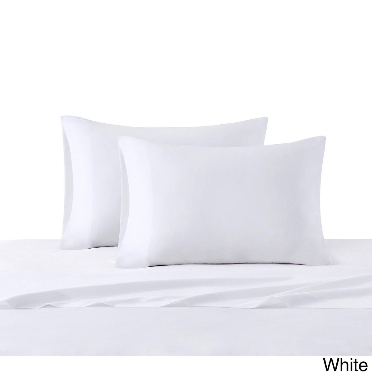 Intelligent Design Microfiber Bed Sheet Set Wrinkle Resistant, Soft Sheets With 12' Pocket, Modern, All Season, And Cozy, Matching Pillow Case, King, White, 4 Piece