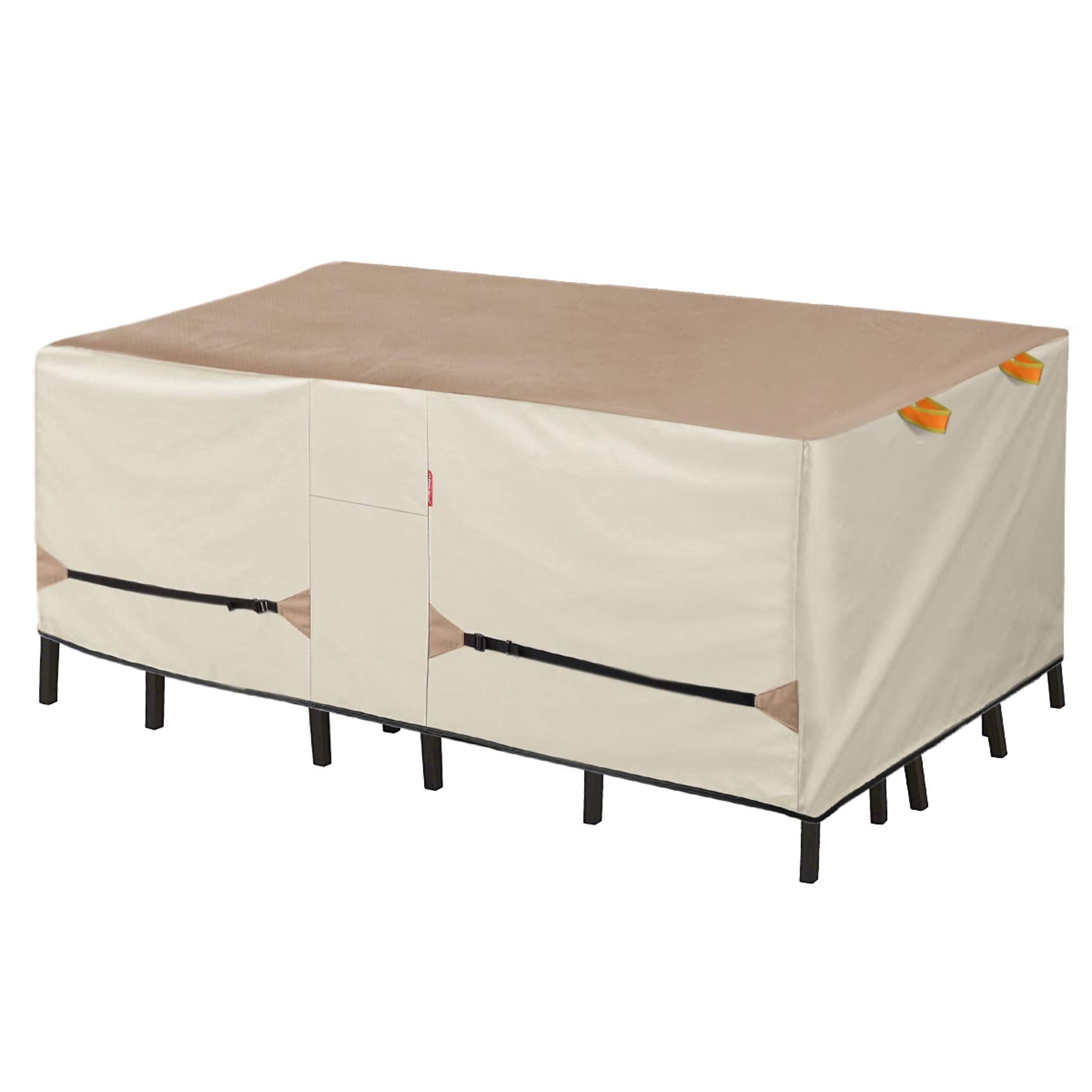 Porch Shield Patio Table Cover - Waterproof Outdoor Dining Table And Chairs Furniture Set Cover Rectangular - 108 X 70 Inch, Lig