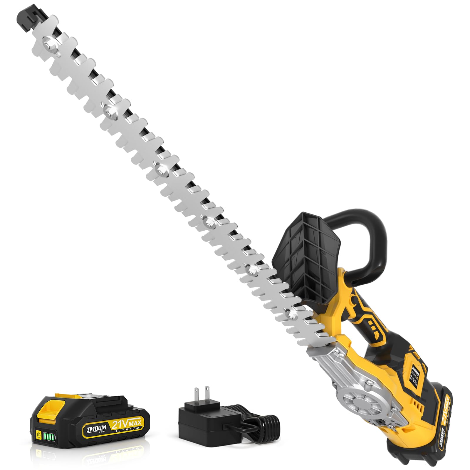 Hedge Trimmer Cordless(Battery & Charger Included), Electric Handheld Bush Shrub Trimmer, 20' Edge Trimmer With 3/4' Cutting C