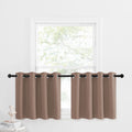Nicetown Short Curtains Blackout Tiers Panels - Small Kichen Valances Thermal Insulated Light Reducing Window Treatment Tiers For Camper Rv (Cappuccino, 2 Pieces, 52W By 24L With 1.2 Inches Header)