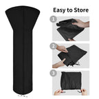 Easy-Going Patio Heater Cover With Zipper And Storage Bag, Waterproof Outdoor Heater Cover Dustproof, Uv-Resisant, Wind-Resistant (89'H X 33'D X 19'B, Black)