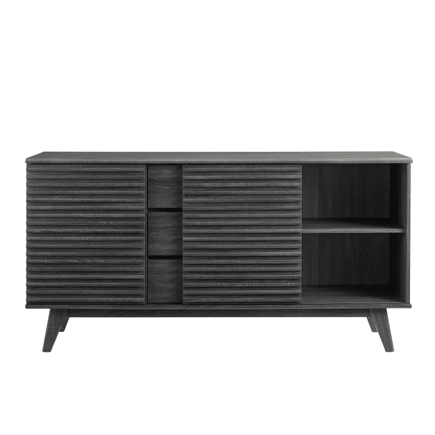 Modway Render 63&quot; Mid-Century Modern Sideboard Buffet Table or TV Stand in Charcoal