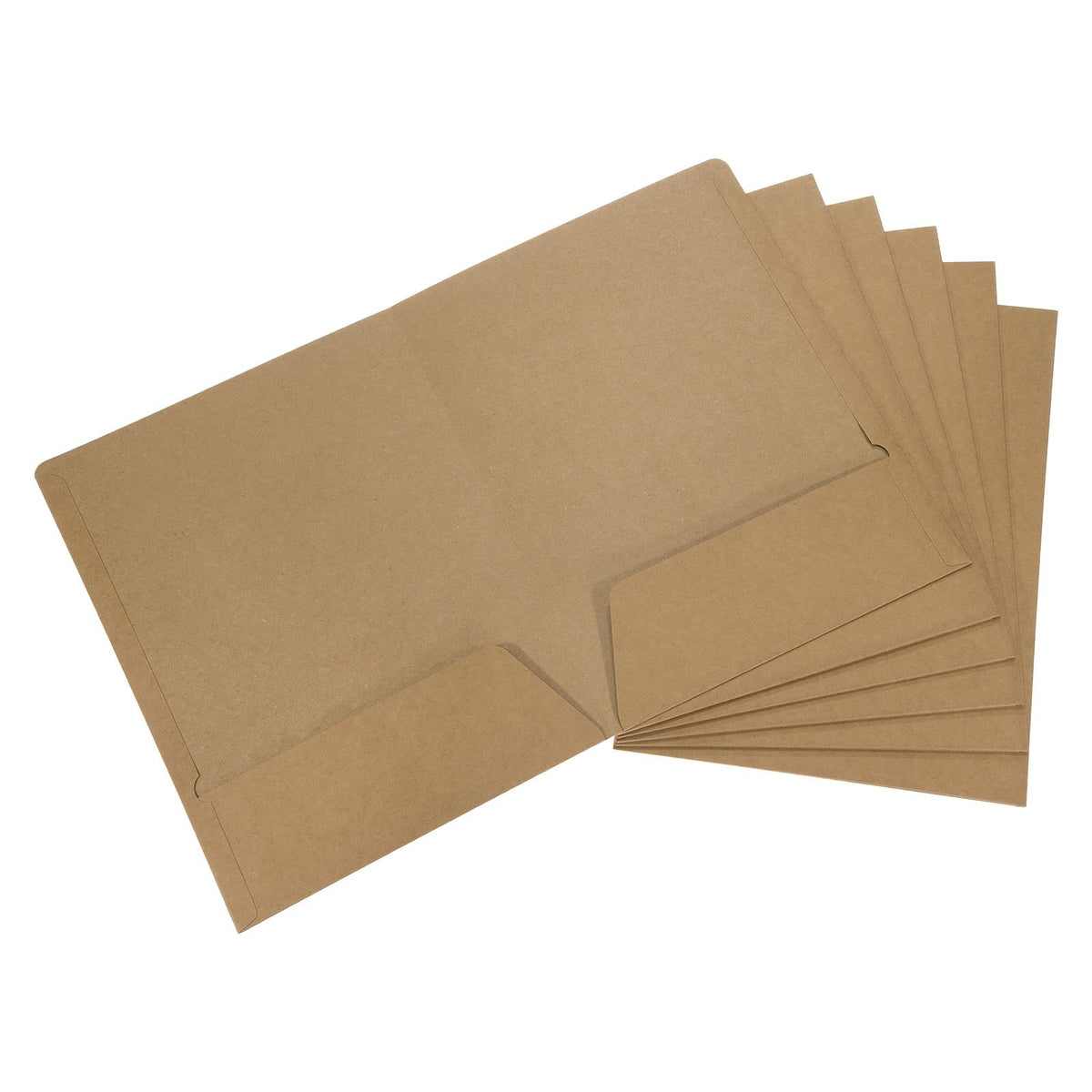 Patikil Two-Pocket Folders, 6 Pack A4 Letter Files Portfolio Storage Organizer Folder For Office Business, Brown
