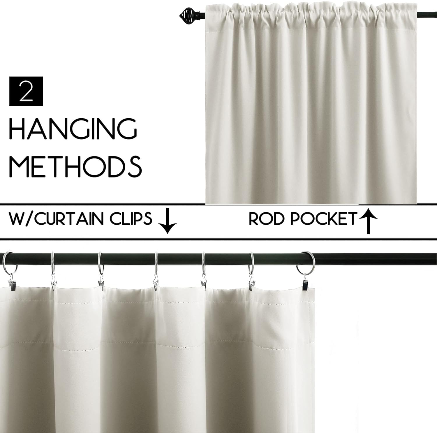 Koufall Cafe Curtains 18 X 24 Inch Length For Small Window Treatments Tiers Boho Blackout Curtains For Rv Camper Windows Kitchen,Sets Of 2 Panels,Cream Beige