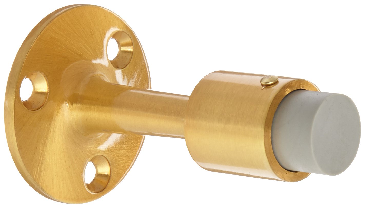 Rockwood 474.10 Bronze Door Stop, #12 X 1-1/4' Fh Ws Fastener With Plastic Anchor, 2-1/4' Base Diameter X 3-3/4' Height, Sati