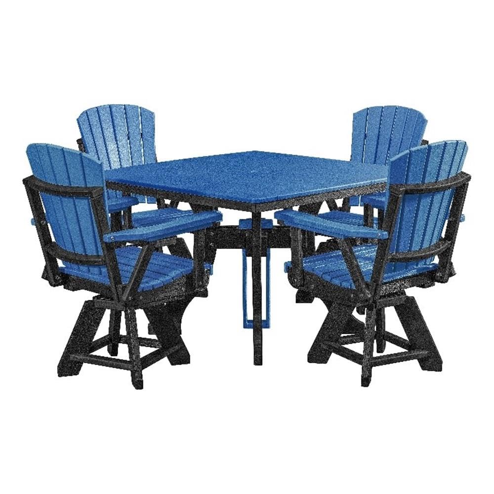 American Furniture Classics Square Set, Dining Height, Blue And Black