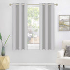 Mysky Home Blackout Curtain For Bedroom, Grommet Room Darkening Curtain, Amazing Triple Weave Thermal Insulated Curtain, 1 Curtain Panel, 42 X 45 Inch, Greyish White