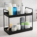 Naoe 2Tier Metal Kitchen And Bathroom Countertop Organiser Shelf, Black & White, 32X18X27 Cm, Cosmetic Storage Rack