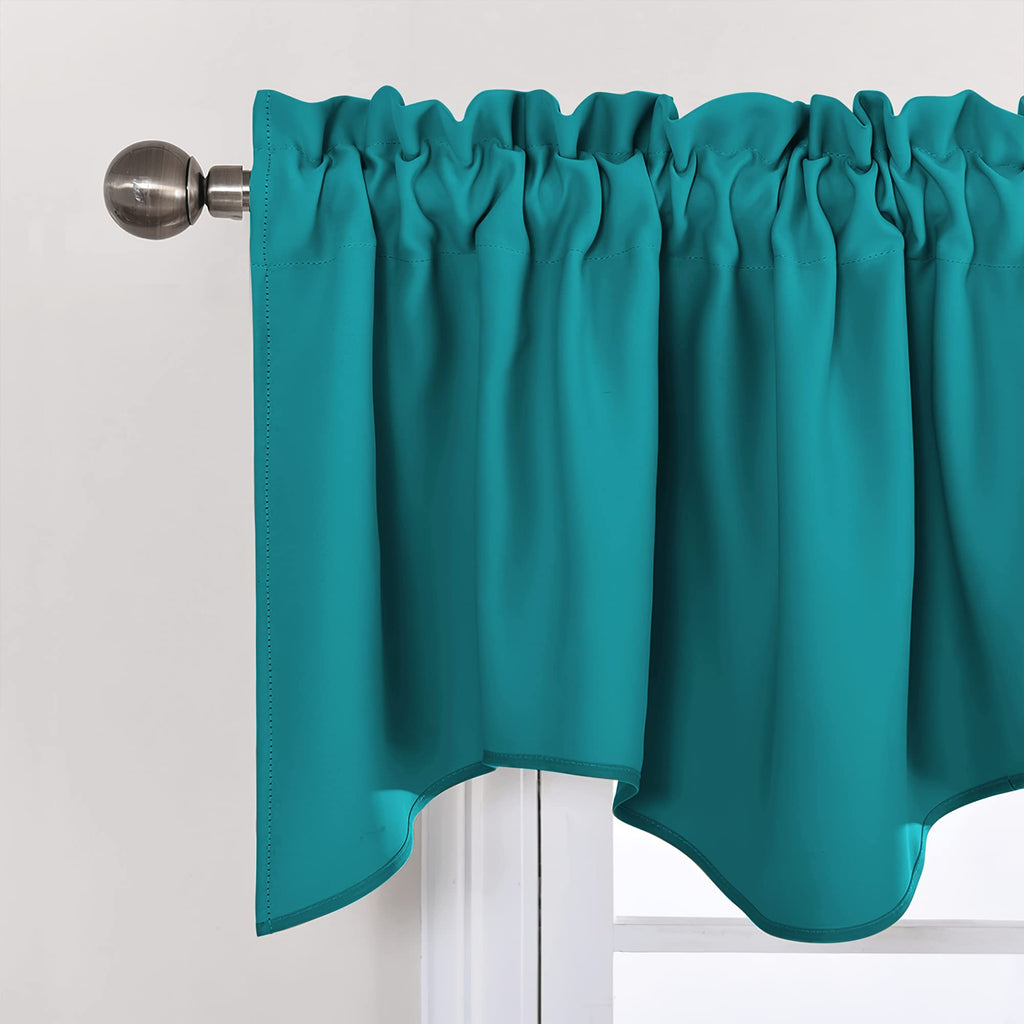 Nicetown Valances For Windows - Blackout Thermal Insulated Valance Short Topper Curtains 18 Inch For Kitchen Bathroom Living Roo