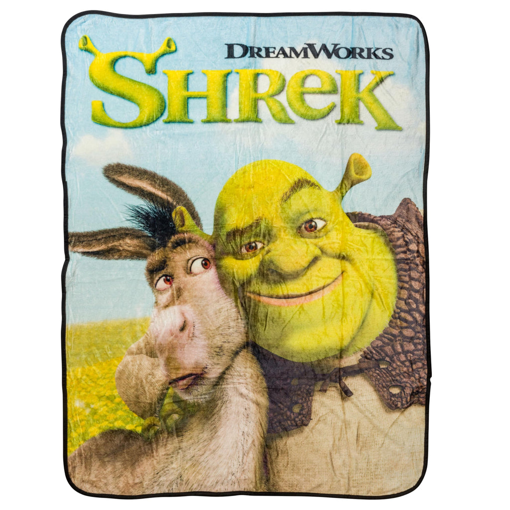 Silver Buffalo Shrek Donkey And Shrek Hugging 45' X 60' Fleece Throw Blanket