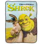 Silver Buffalo Shrek Donkey And Shrek Hugging 45' X 60' Fleece Throw Blanket