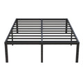 Upcanso 18 Inch Queen Bed Frame No Box Spring Required, Metal Platform Queen Size Bed Frames With High Storage, Eassy Assembly 3,500 Lbs Heavy Duty Bedframes, Black