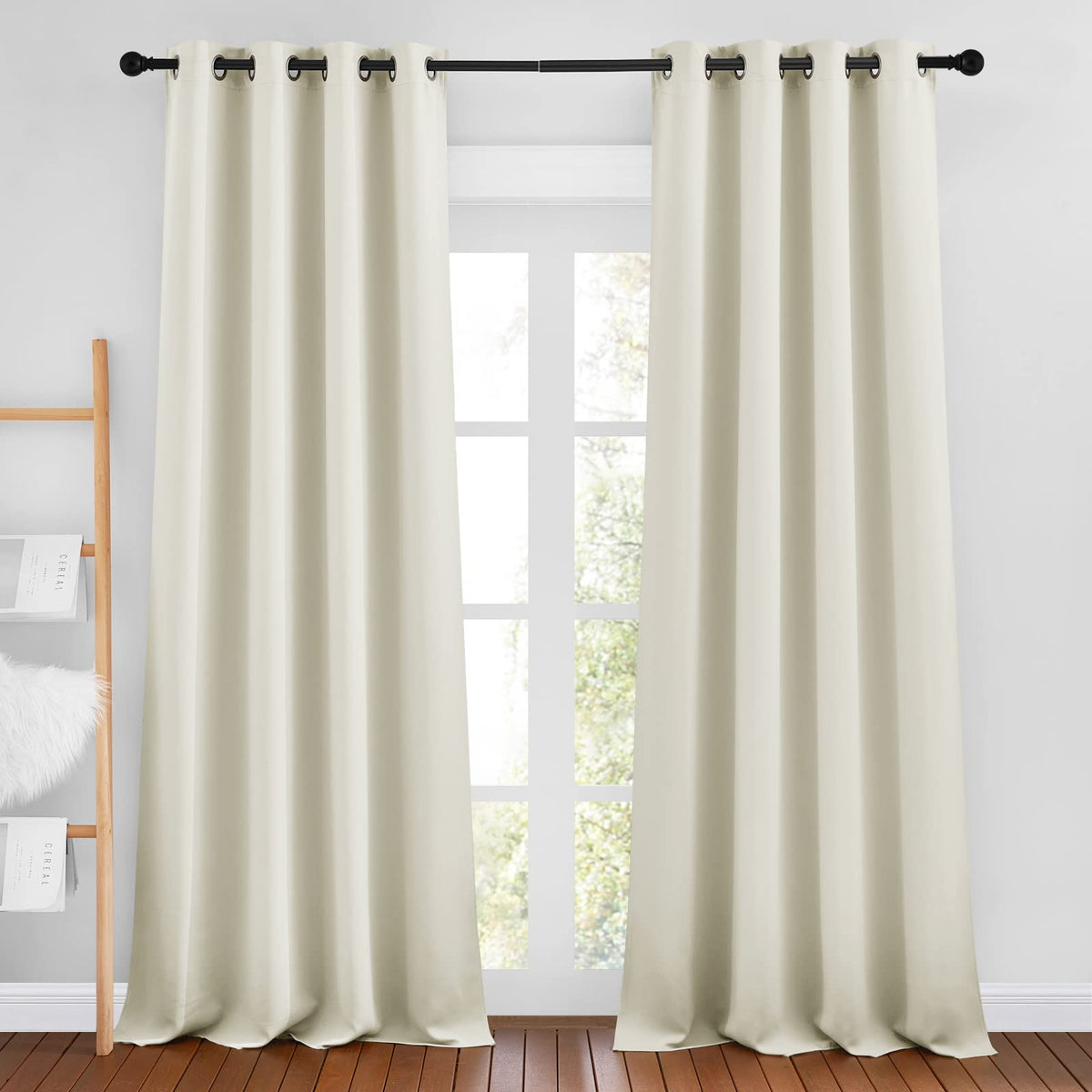 Nicetown Room Darkening Window Curtains 90 Inch Length - Thermal Insulated Grommet Light Blocking Solid Curtain Drapes For Bedro