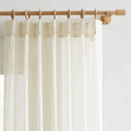 FMFUNCTEX Linen Sheer Pinch Pleated Curtains for Bedroom, Linen Flax Beige 72 Inches Long Sheer Curtain Panels for Living Room, 
